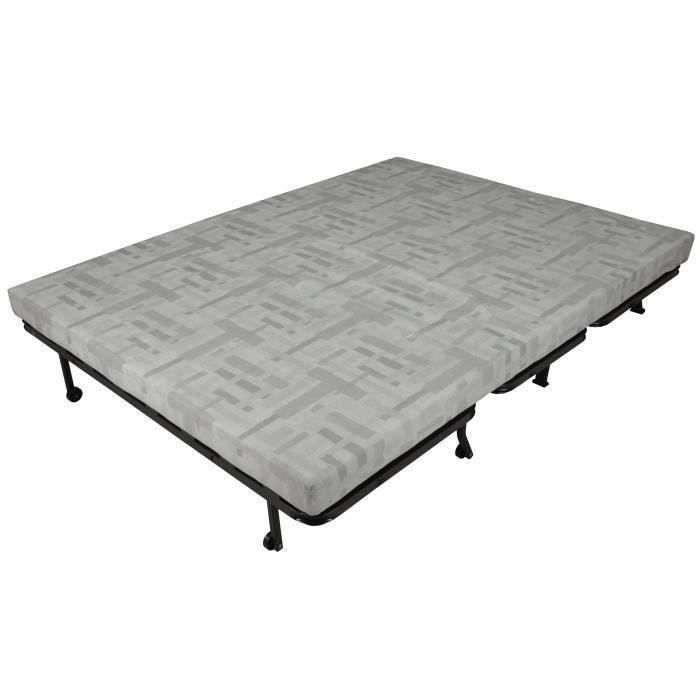Sofá cama JOE BZ - Tela negra - 3 plazas - 143 cm de ancho x 97 cm de profundidad - Fabricado en Francia