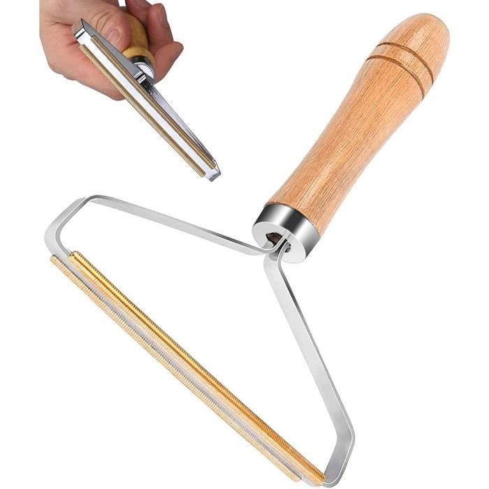 Rasoir Anti Bouloche - ZHUODIKE - Portable - Tête en cuivre - Manche en bois - Mixte