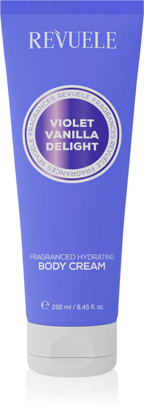 Hydratačný telový krém Revuele Violet Vanilla Delight s vôňou