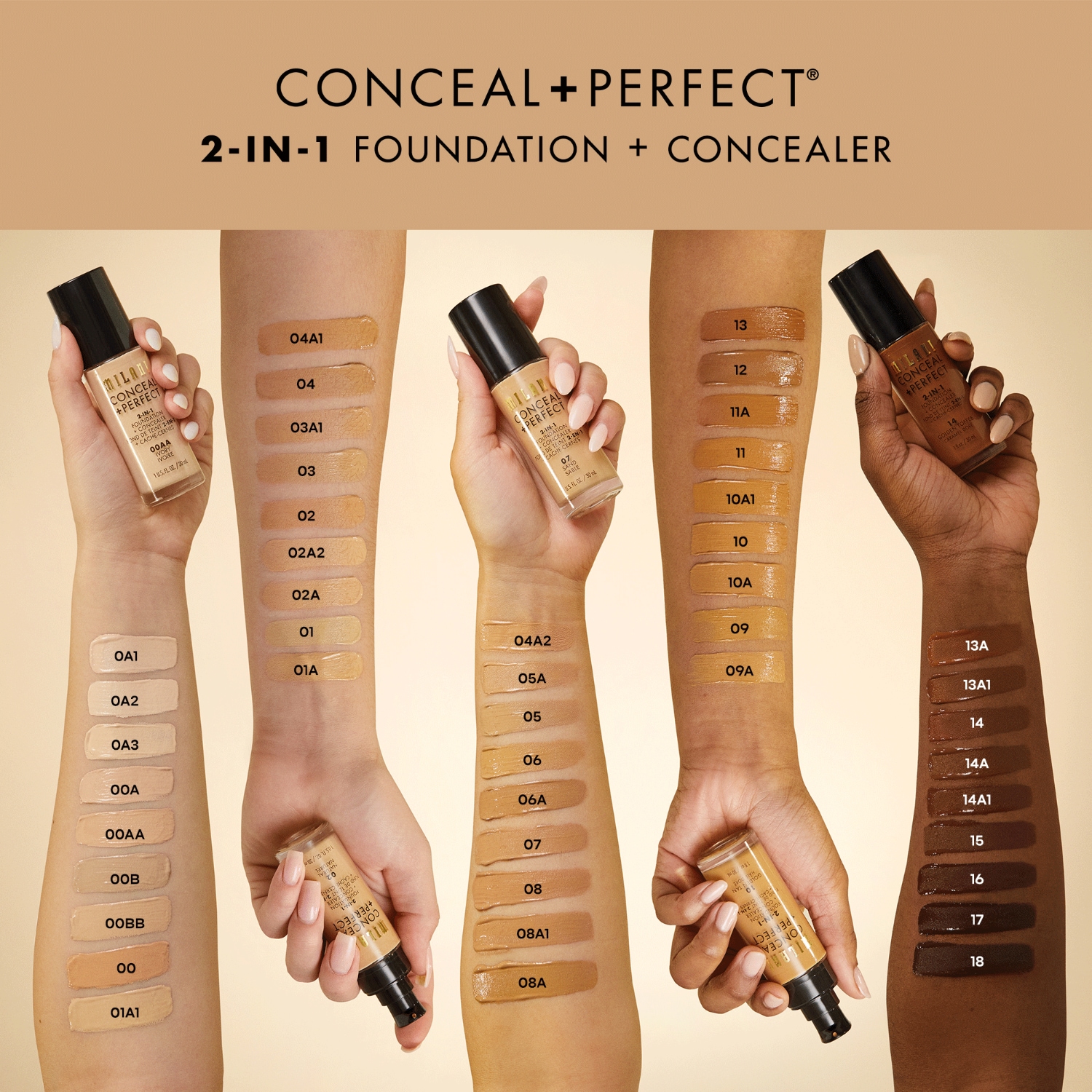 Fond de teint correcteur 2 en 1 Milani + - 30 ml
