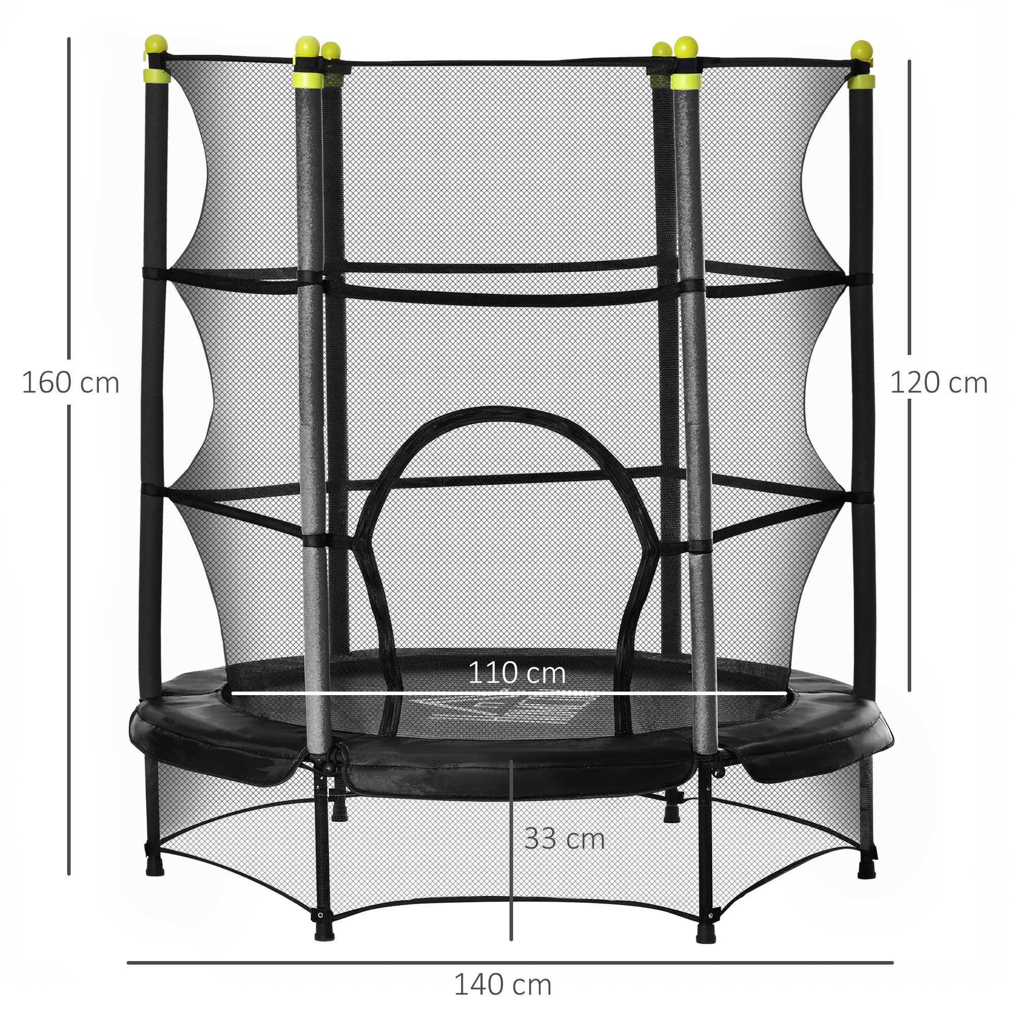  Homcom 342-008v01bk Kindertrampolin