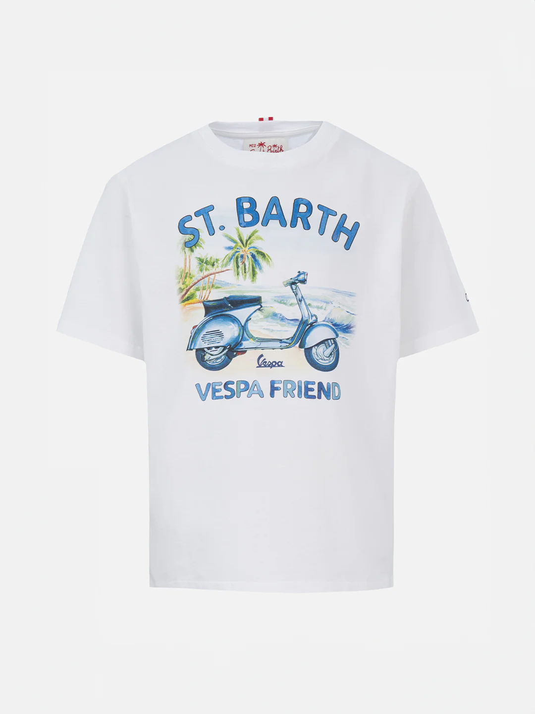 Kinder T-shirt van katoen met print van St. Barth Vespa-vrienden | EDIZIO