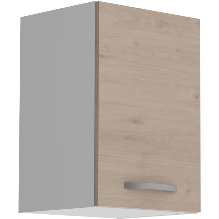 OSLO Meuble haut 1 porte - Décor Chêne Jackson - L 40 x P 36 x H 58 cm
