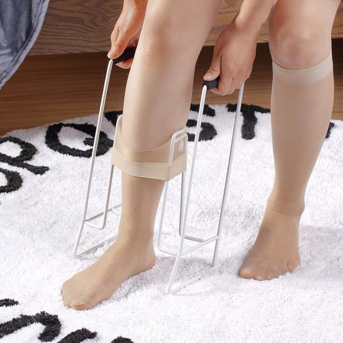Ayuda para medias de compresión, para personas mayores - Asas de espuma cómodas - Dispositivo de soporte
