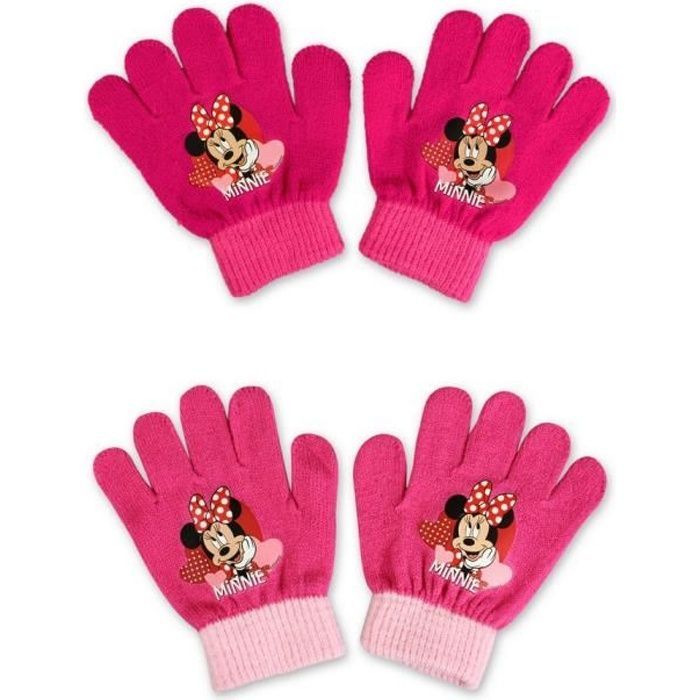 Guantes - GUIZMAX - Minnie Mouse - Rosa - Niña - Talla única