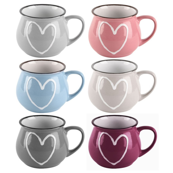 Kubek ceramiczny zestaw kubków 6 szt. 320 ml
