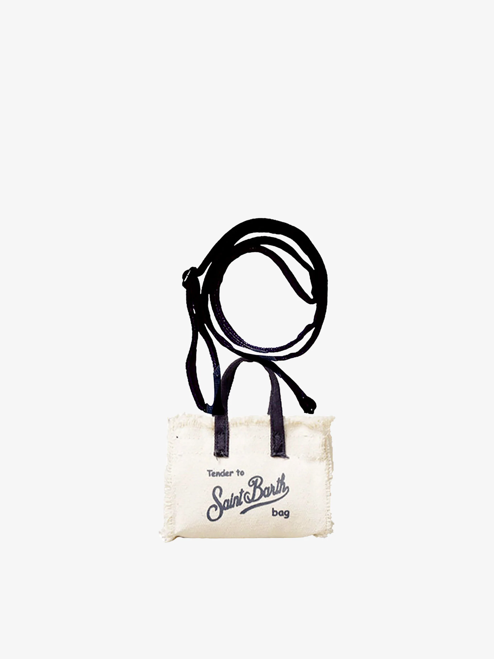 Beige canvas sleutelhanger