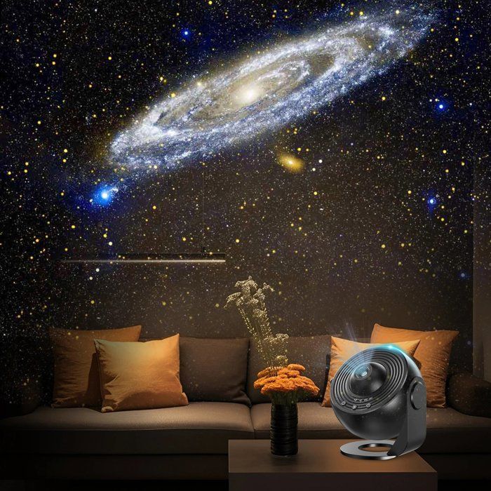 Projecteur de nuit 360°,ciel étoilé, système solaire,lune, nébuleuse, Voie lactée,cosmonaute, pour enfants et adultes-Lampe