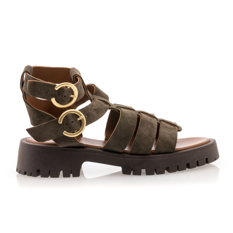 Grønne sandaler / sko med åpen tå til dame