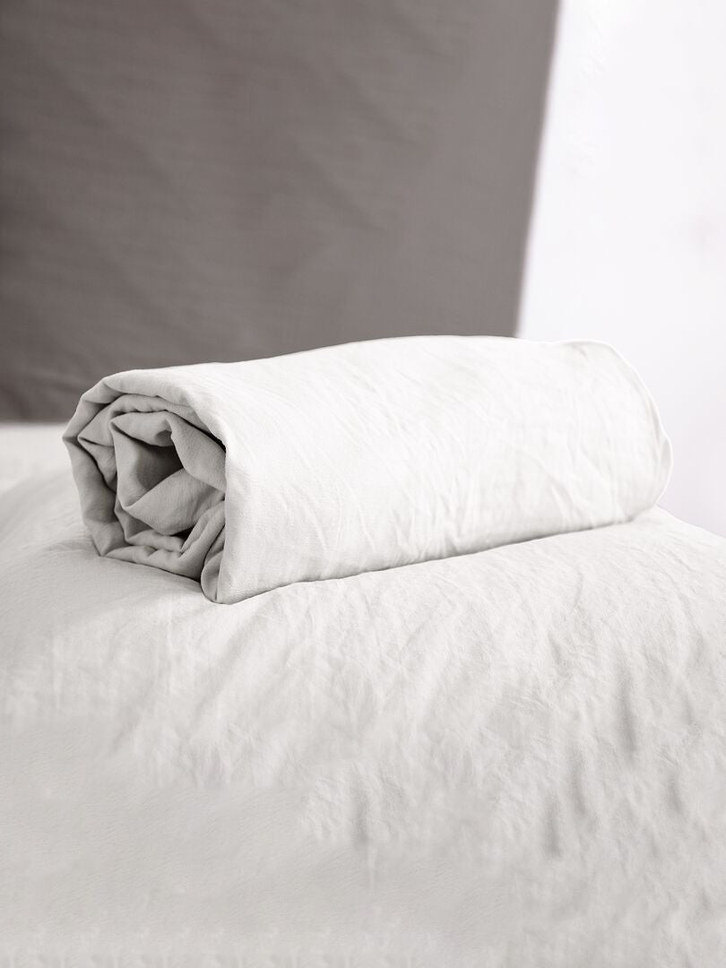 Effen hoeslaken - tweepersoonsbed - WIT