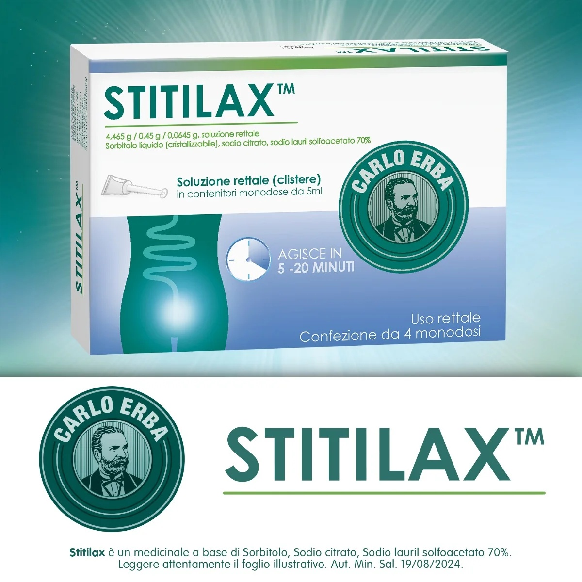CARLO ERBA Stitilax Rectale oplossing 4 eenmalige doses van 5 ml