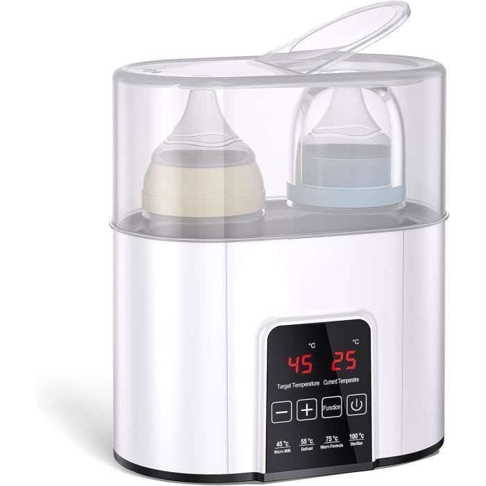 Termostato para biberones 2 en 1 - Calentamiento rápido - Esterilizador de vapor (blanco)