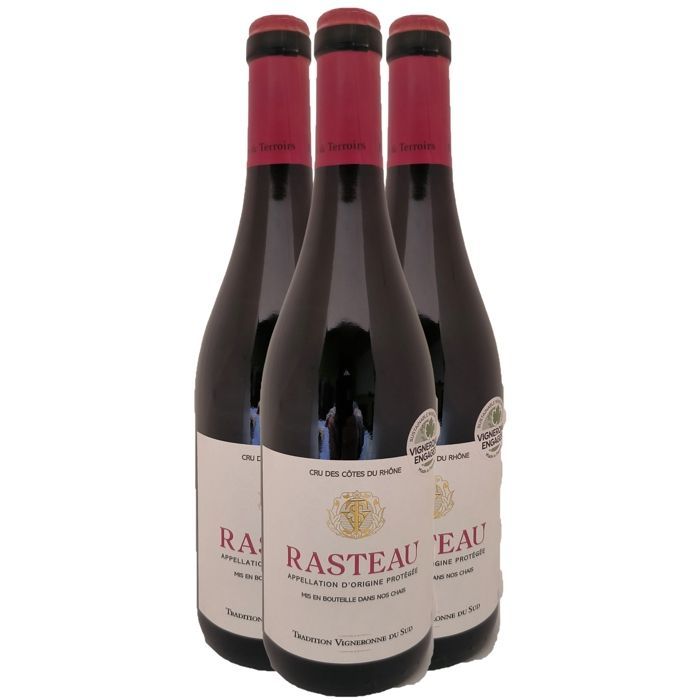 Tradition Vigneronne du Sud Rasteau 2021 - Vino rosso della Valle del Rodano (3x75cl)
