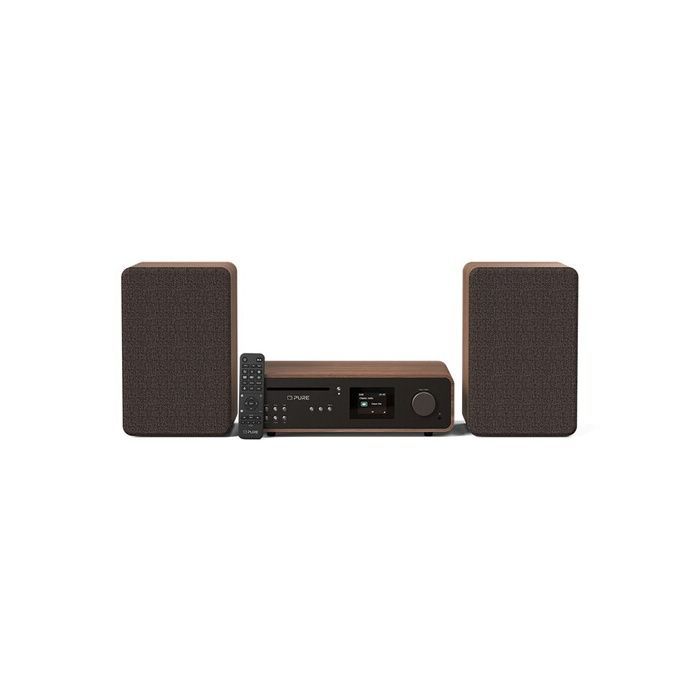 Klassieke stereo-installatie in koffiezwart/walnoot EU/VK DAB, DAB+, FM, internetradio, cd-speler, MP3-audioformaten, Bluetooth 5.2, Wi-Fi, 1x