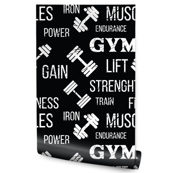 Tapeta Siłownia Fitness Trening Napisy