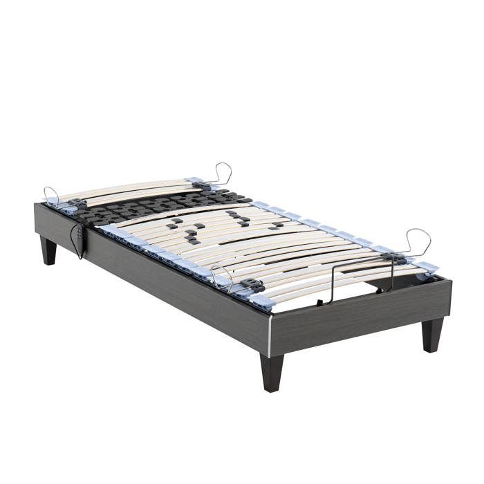 Set materasso relax, 100% lattice, base e gambe in TPR, Twilight 600 - SOMEO 70x190 - Legno scuro - Garanzia di 7 anni - Someo