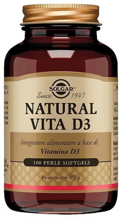 SOLGAR Natural Vita D3 1Prl voor gezonde botten