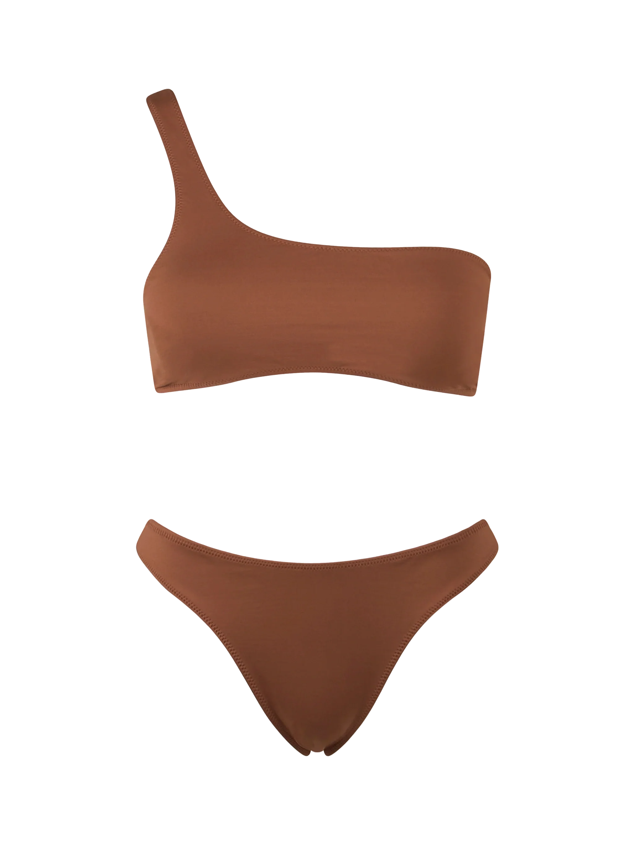 Celestine Naomi Dames Bruine Bralette Bikini met Eén Schouder