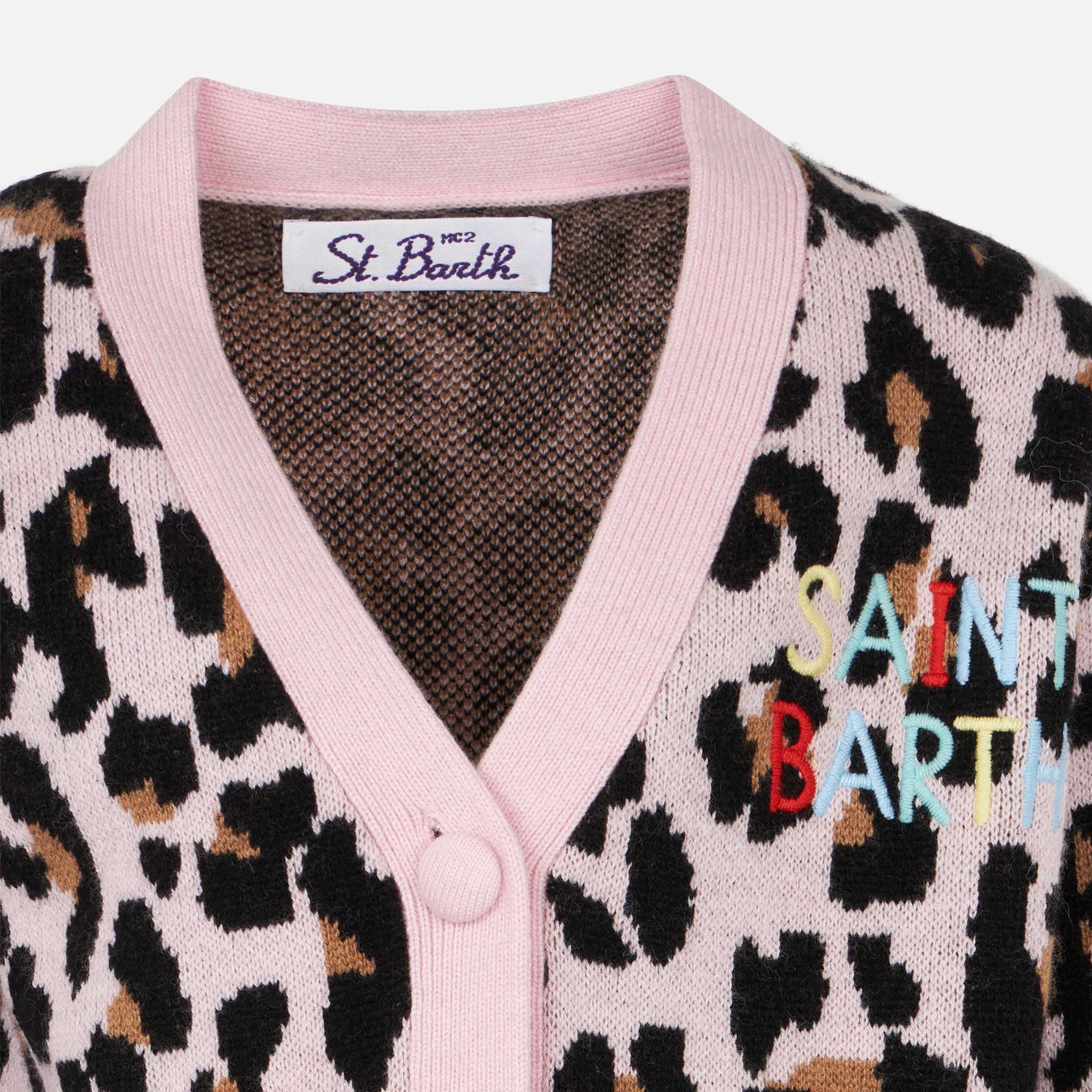 Gilet court pour fille avec broderie Saint Barth