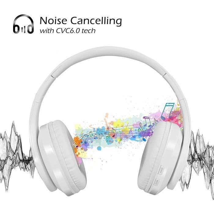 Auriculares inalámbricos Bluetooth | Auriculares estéreo plegables inalámbricos y con cable con micrófono incorporado, modo FM y 20 horas de duración de la batería.