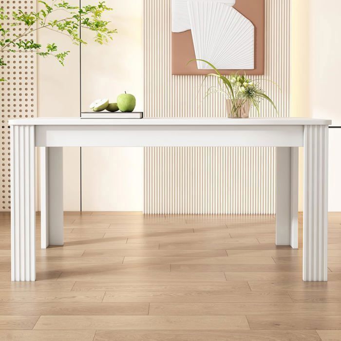 Tavolo da pranzo moderno in legno Lemonbest 116 x 65 x 75 cm (L x P x A) Adatto per sala da pranzo e cucina Bianco