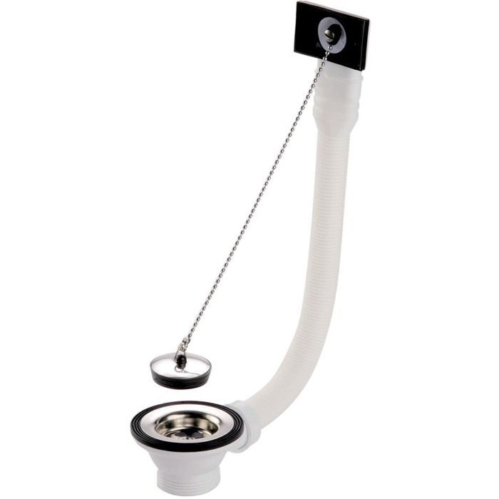 Drain plug - Stainless steel - D.70 - Chain stopper - Overflow - Internal sink