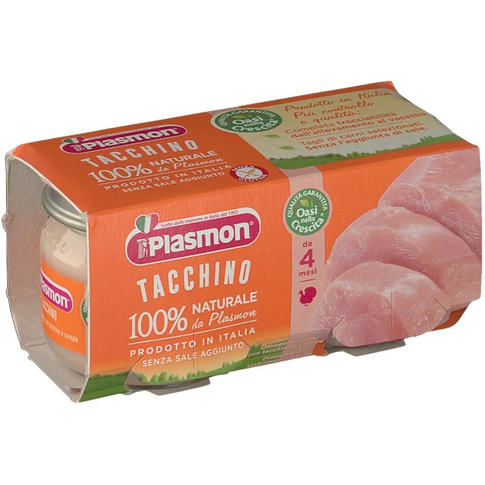 PLASMON Purê de peru homogeneizado Plasmon 80g x 2pz para bebês