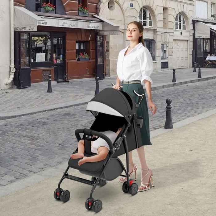 JEOBEST Compact Stroller - 35 kg Load Capacity - Suitable for Children from 6 Months to 5 Years - with Cup Holder - with Canopy