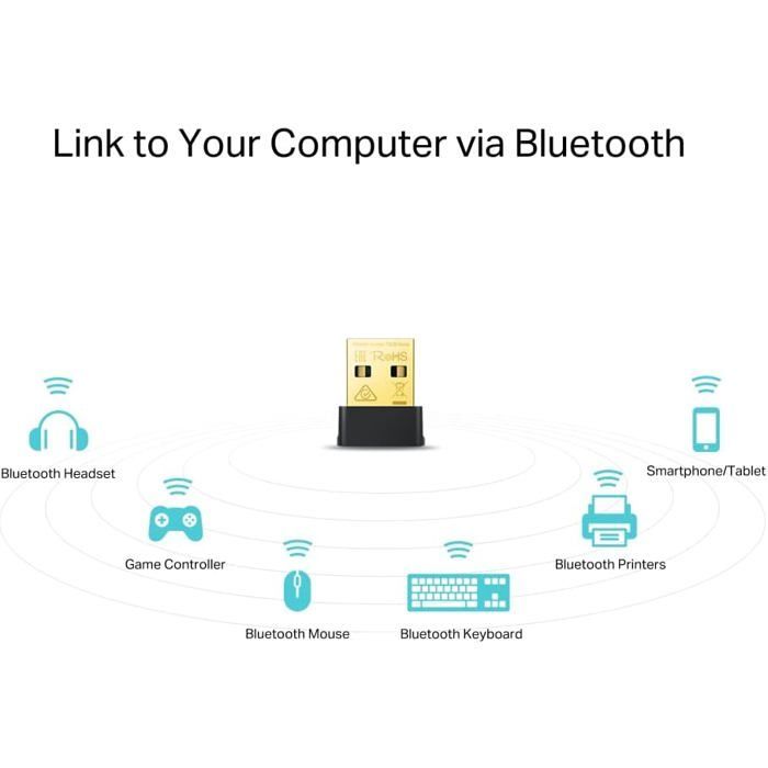 Chiavetta Wi-Fi Archer T2UB Nano AC600 Mbps, Bluetooth 4.2, adattatore Wi-Fi USB, dongle Wi-Fi, 2,4 GHz 200 Mbps, 5 GHz 433 Mbps, WPA3, Windows 11