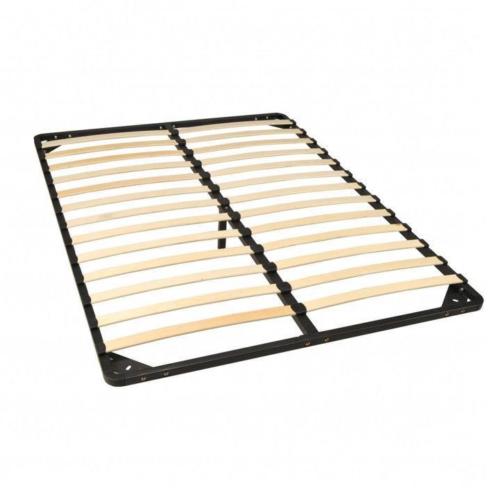 RENO metalen bedbodem 140x190 cm + 1 afneembare poot / zwart
