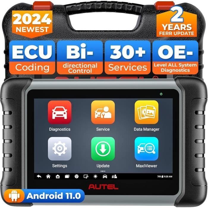 Herramienta de diagnóstico automotriz - Autel - MP808S - OBD2 - Codificación avanzada de ECU - Android 11