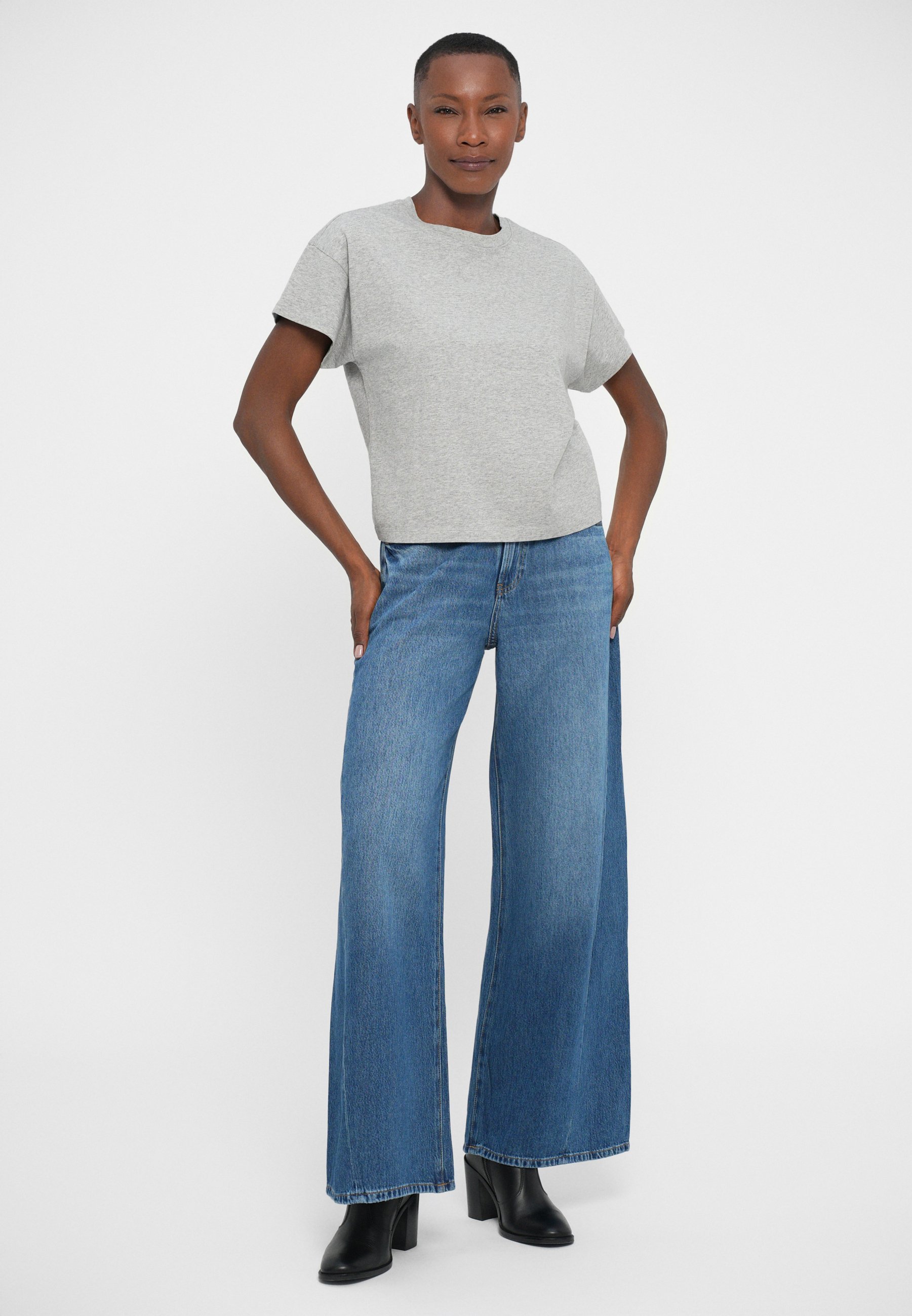 rag & bone KELLY BOXY TEE - Βασικό μπλουζάκι - γκρι