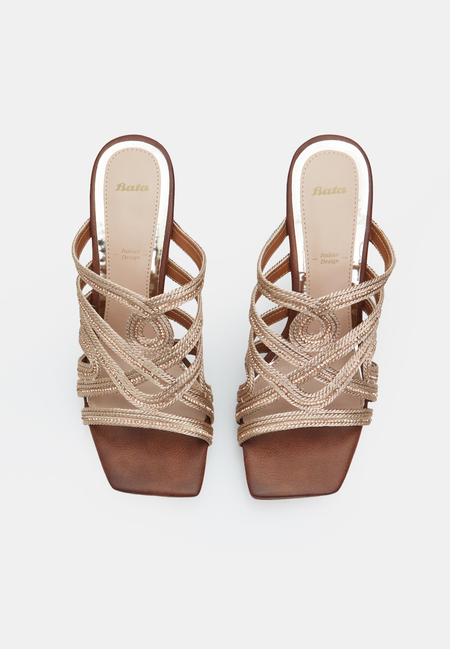 Bata Pantoletten mit Absatz – Gold