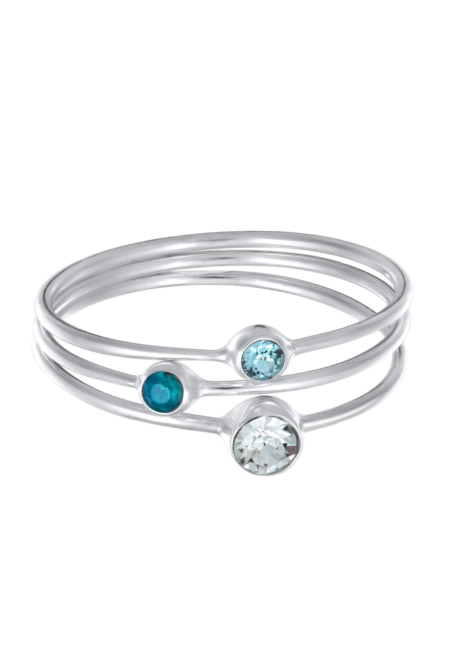 Elli Femmes Pile Set Basique avec cristaux Bleu en Argent Sterling 925