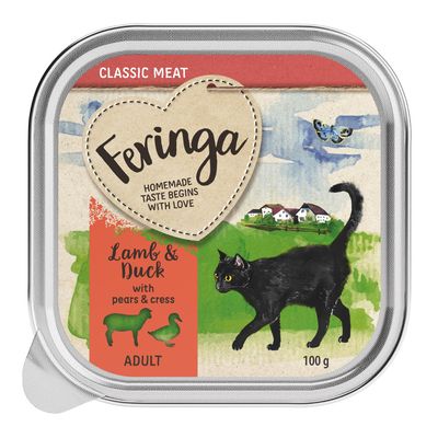 12 tăvițe cu hrană umedă pentru pisici Feringa Classis Meat Menu x 100 g - Preț special!*