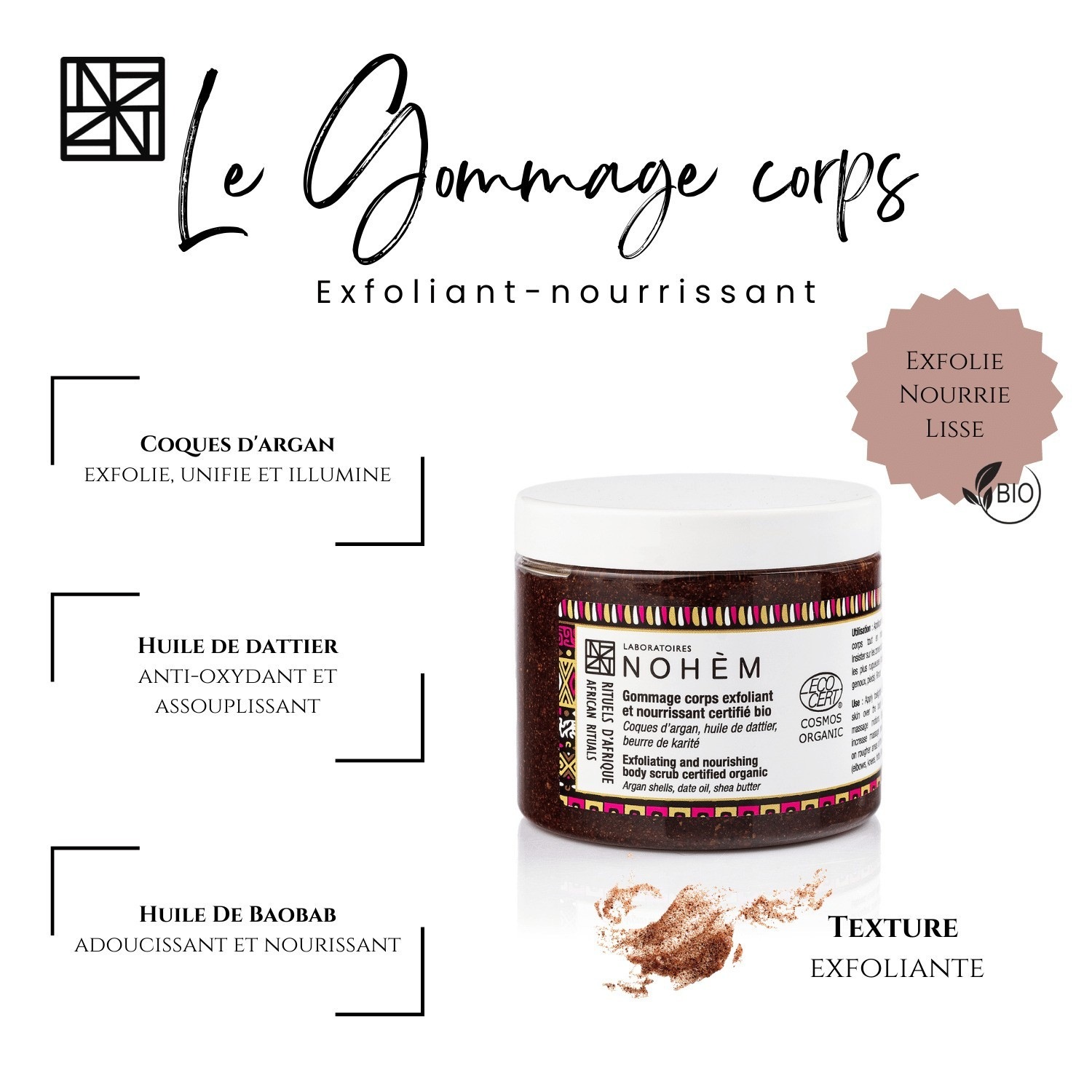 Nohèm Gommage corps exfoliant et nourrissant