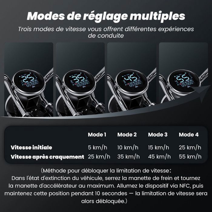 Moto électrique - AGILERIDE - AE-P1 - Moteur 2000 W - Batterie 48V 20Ah - Autonomie 80-90 km