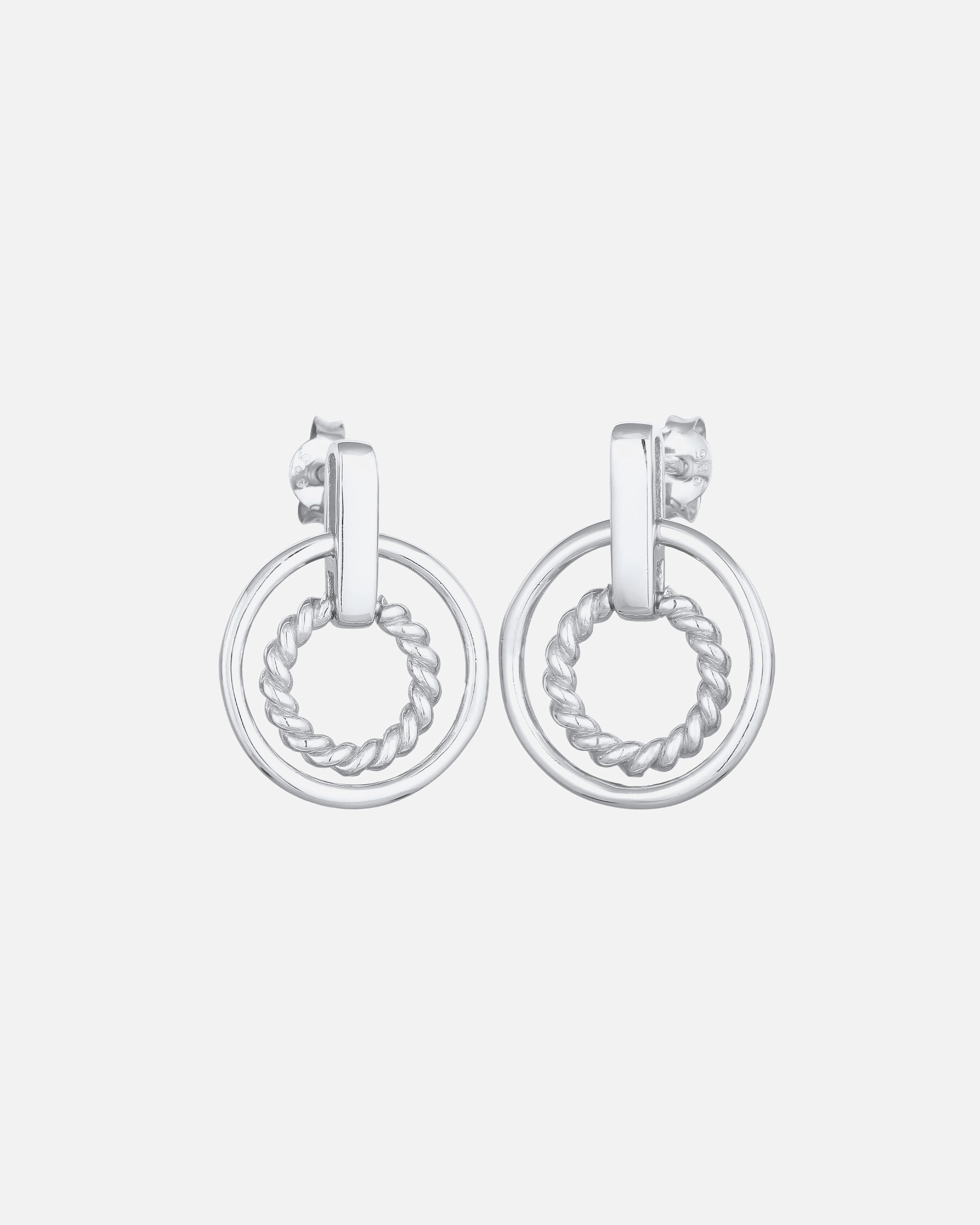 Elli Boucles d'oreilles pour femmes Cercle Torsadé en argent massif 925
