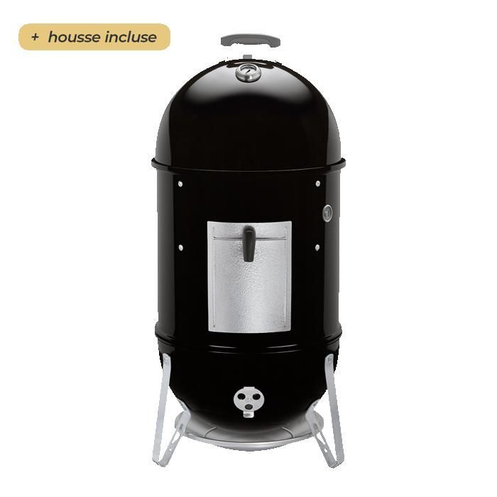 WEBER Smokey Mountain Cooker 47 cm Smoker – Schwarz – Verchromte Stahl-Grillroste – Eingebautes Thermometer