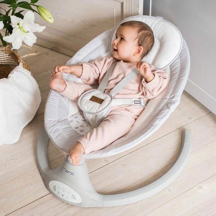 MoMi KENANI – Electric Baby Swing – Bluetooth – Remote Control – Mosquito Net – 5 Speeds – Light Gray