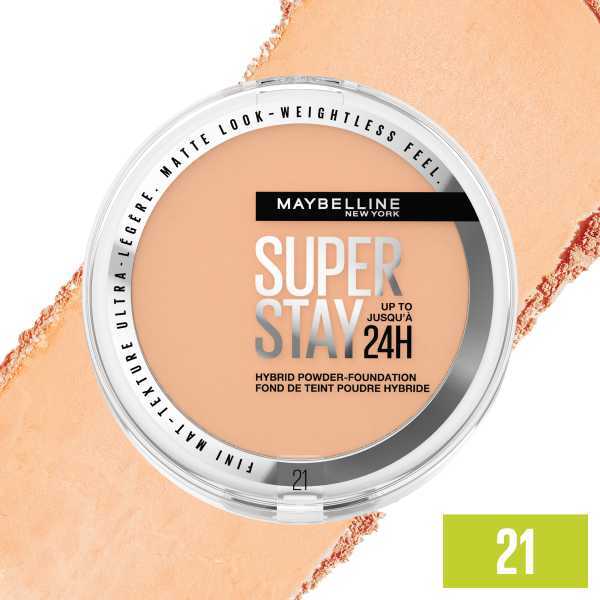 Hybridní pudrový make-up Maybelline Superstay 24H, odstín 21