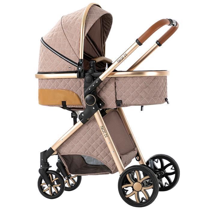 Passeggino Magic ZC 3 in 1, combinazione passeggino fino a 15 kg, 0-3 anni, con borsa, chiusura con un clic, freno a pedale, colore kaki.