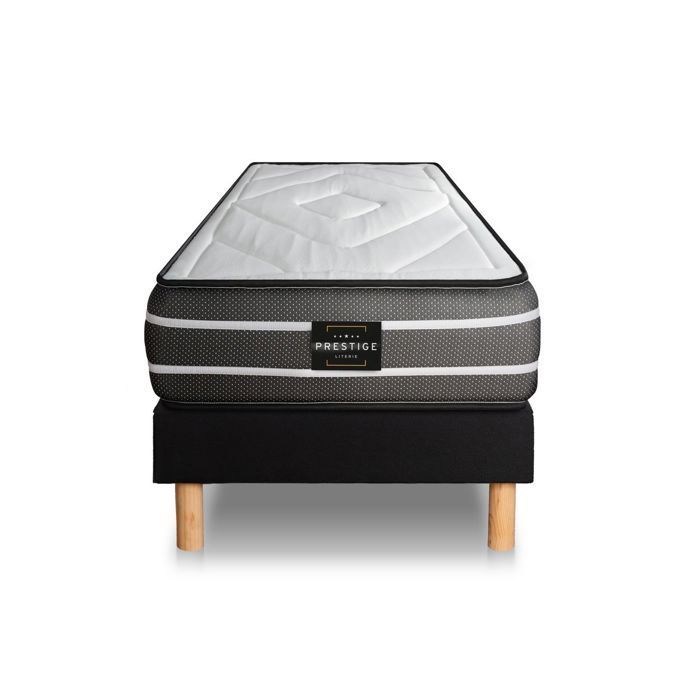 Ensemble Exclusive 90 x 200 cm sommier Kit Noir