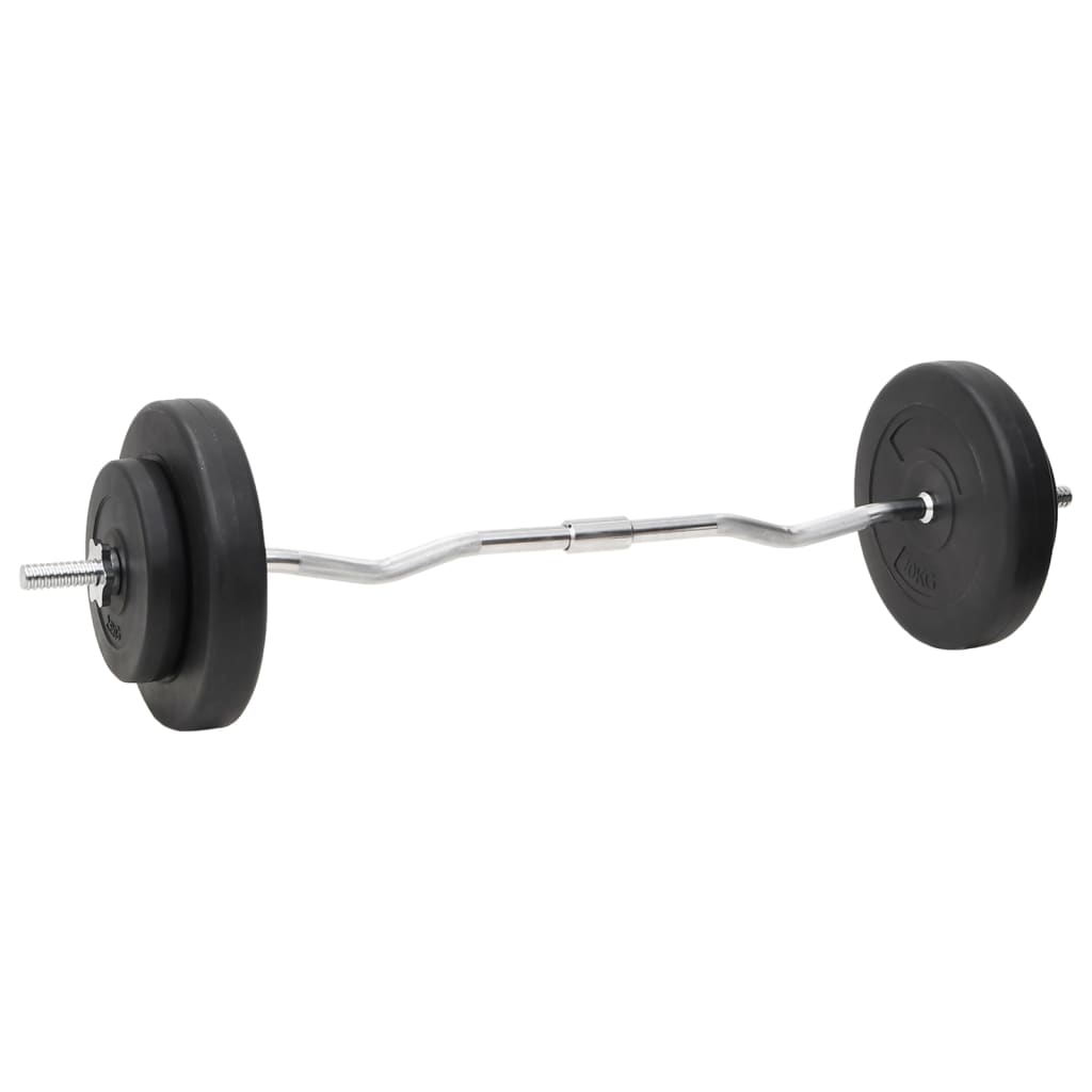 Vidaxl Curl Langhantel- und Kurzhantelset 60 kg 2,5 x 165 cm