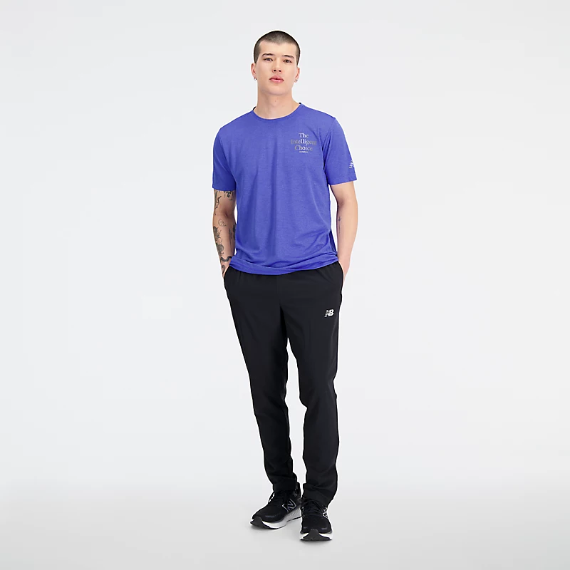 Męska koszulka av krótkim rękawem do biegania med grafikk Impact – MARINE BLUE HEATHER
