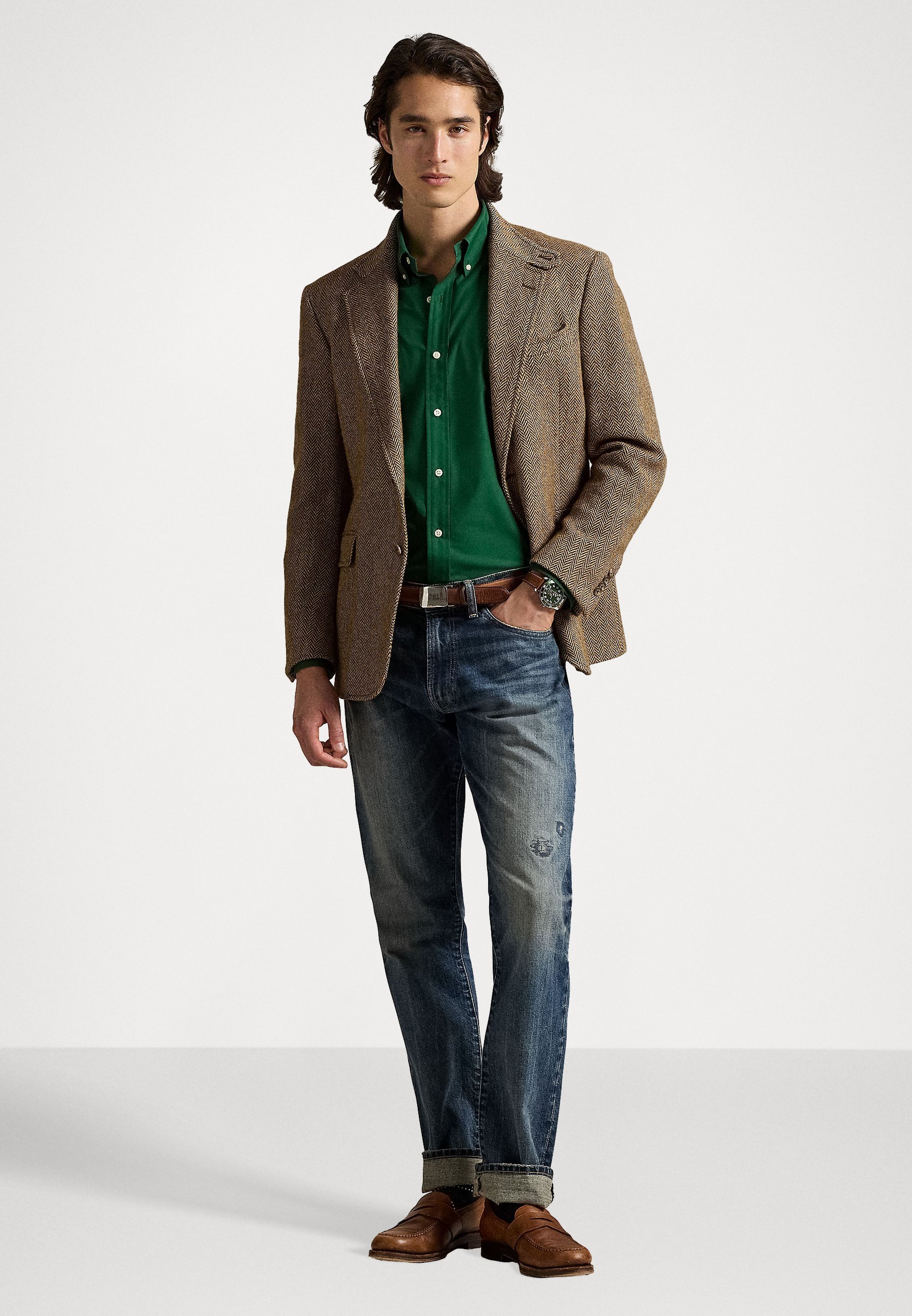 KOŠILE SLIM FIT STRETCH POPLIN - Košile - new forest Polo Ralph Lauren