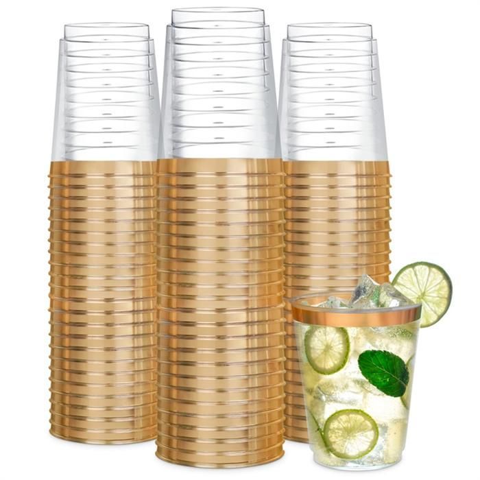 50 copas de vino de plástico, copas de vino desechables transparentes, copas de vino de plástico, copas de cóctel transparentes, vasos desechables