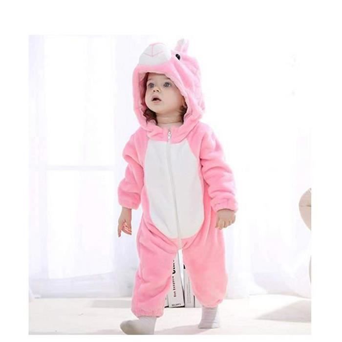 FUNMOON Baby Boy Animal Pyjamas for Children, Warm Winter Costumes for Christmas and Parties - Pink