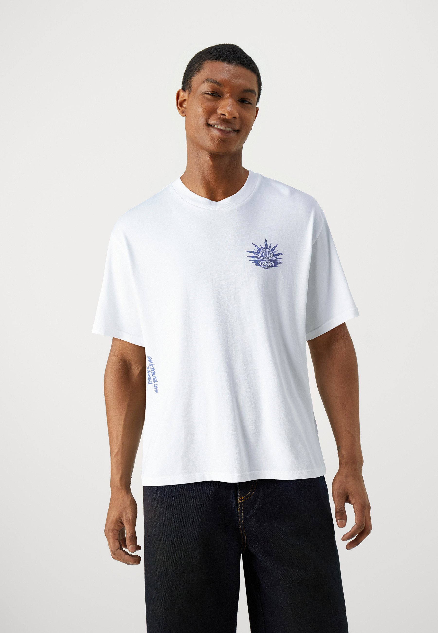 Replay M9Z1 T-Shirt – Bedrucktes T-Shirt – Cremeweiß