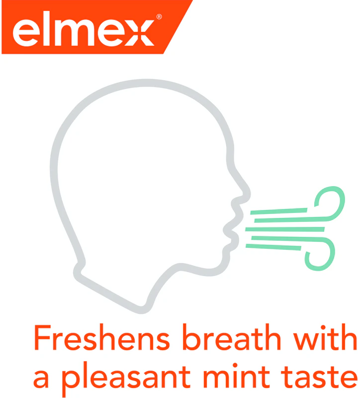enxaguante bucal Elmex Caries Protection protege contra a cárie dentária.